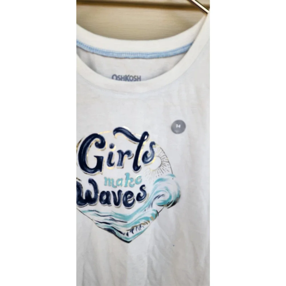 NWT New OshKosh Girls Summer Beach Girls Make‎ Waves Tank Size 14